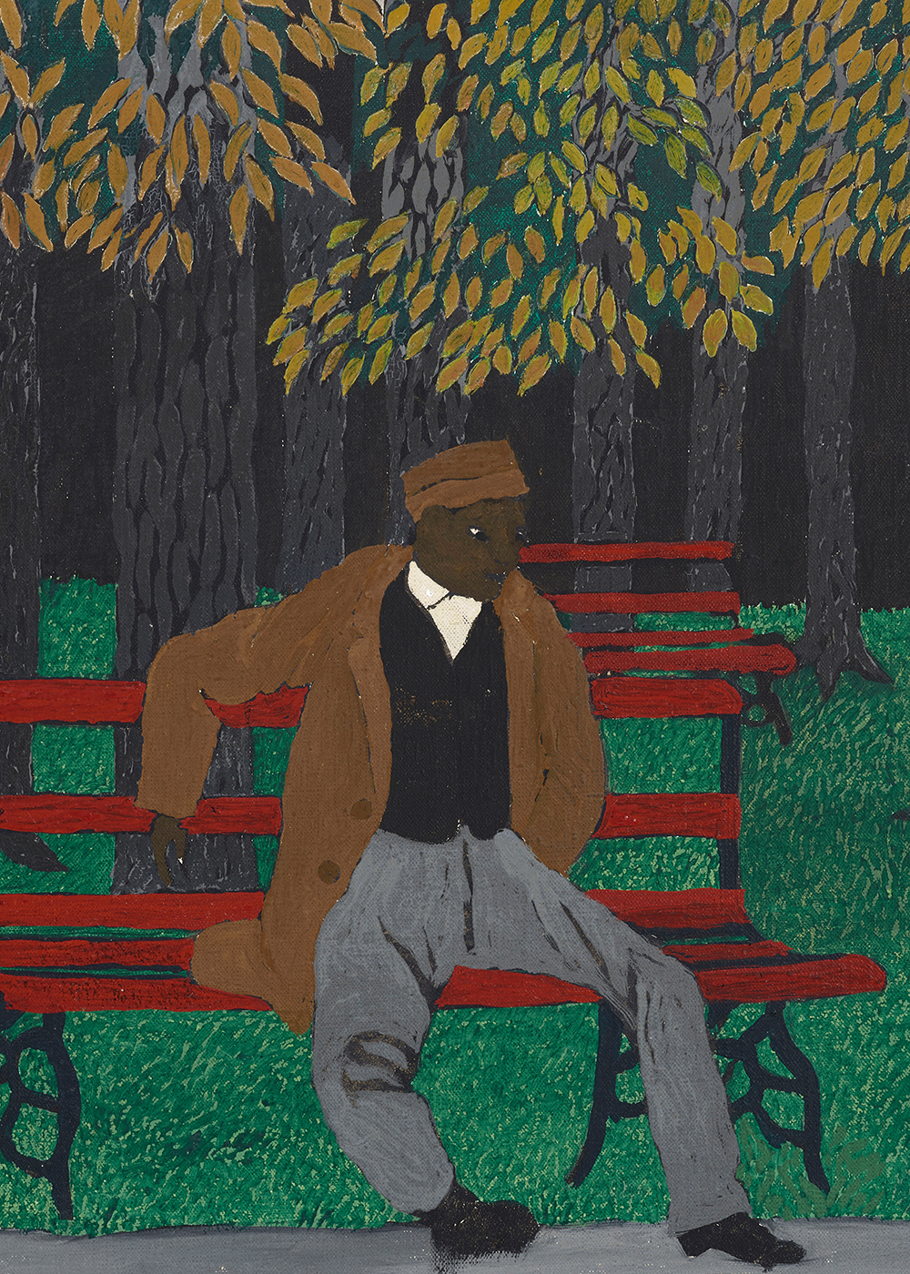 Horace Pippin, The Park Bench (Man on a Bench), 1946