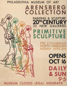 PMA exhibition poster - Opening of the Louise and Walter Arensberg Collection, in twenty-two new galleries, 1954