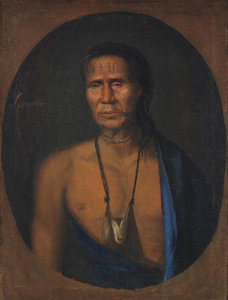 Gustavus Hesselius - Portrait of Lapowinsa, c. 1735 - 1737
