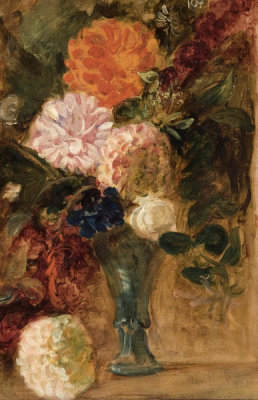 Eugène Delacroix - Still Life with Dahlias, c. 1833