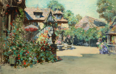 Francis Hopkinson Smith - Summer Afternoon, Inn of William the Conqueror, Dives-sur-mer, Normandy, 1905