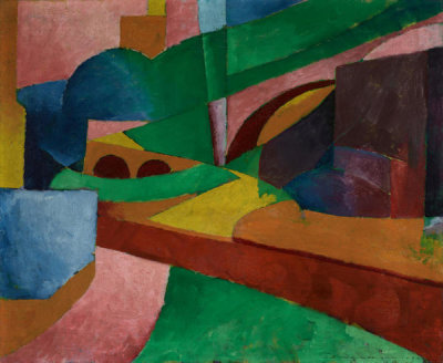 Morton Livingston Schamberg - Landscape (with Bridge), 1914