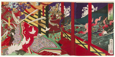 Tsukioka Yoshitoshi - The Great Battle of Yashima, 1881