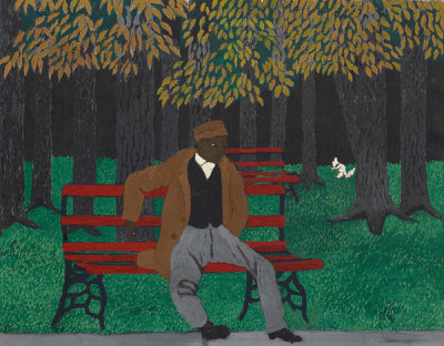 Horace Pippin - The Park Bench (Man on a Bench), 1946