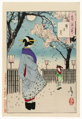 Tsukioka Yoshitoshi - Moon at the Licensed Quarters, 1886