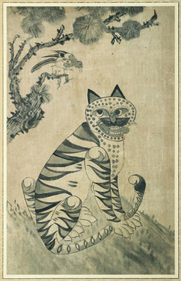 unknown Korean artist - Tiger and Magpie, early 20th Century